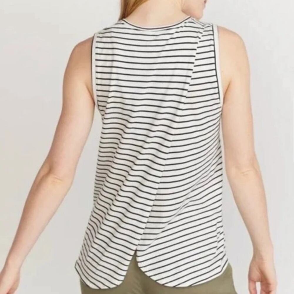 Marine Layer Tulip Tank Split Back XS White Black Stripe